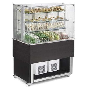 Vitrine com refrigeração ventilada para self-service