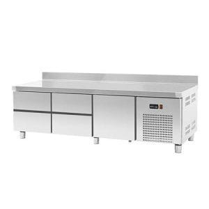Base refrigerada para linha queima com 2 kits de 2 gavetas e 1 gavetão