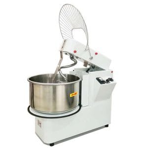 Amassadeira espiral com cabeçal elevável e cuba extraível