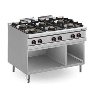 Fogão a gás com 6 queimadores
