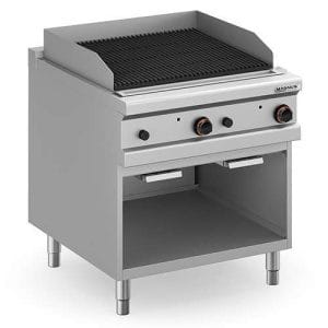 Grelhador pedra-lávica duplo a gás