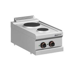 Fogão elétrico com 2 placas redondas (1x Ø145mm + 1x Ø220mm)