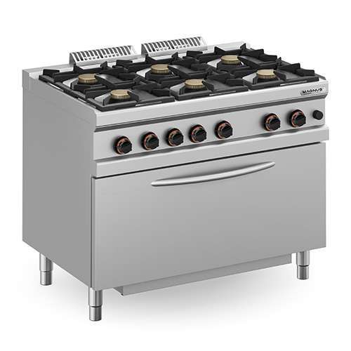 Fogão a gás com 6 queimadores + forno maxi a gás - Hotelequip.pt Fogão a gás com 6 queimadores + forno maxi a gás