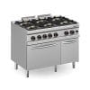Fogão a gás com 6 queimadores + forno a gás + armário
