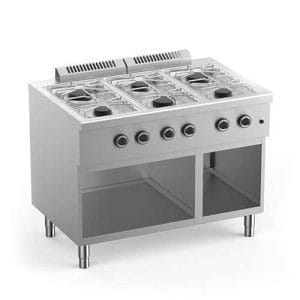 Fogão a gás com 6 queimadores