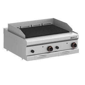 Grelhador pedra-lávica duplo a gás