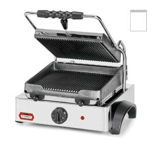 Grelhador/tostadeira de contato liso com tampa canelada