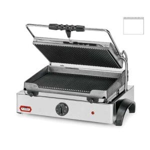 Grelhador/tostadeira de contato liso com tampa canelada