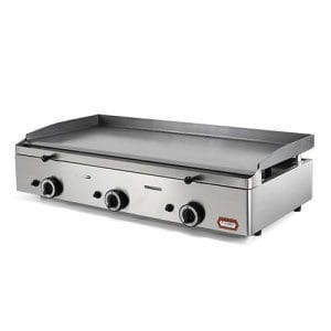 Placa de grelhar a gás em aço polido
