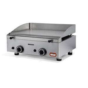 Placa de grelhar a gás em aço polido