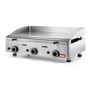 Placa de grelhar a gás em aço polido