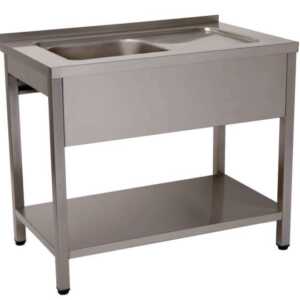 BANCADA LAVAGEM 1 CUB 1000x600x850 INOX DESMONTADA