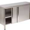 MESA ARMARIO PORTA DESL. 2 PRAT.1400X600X850 INOX