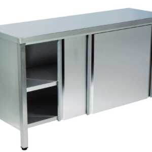 MESA ARMARIO PORTA DESL. 2 PRAT.2000x600x850 INOX