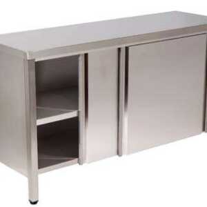 MESA ARMARIO PORTA DESL. 2 PRAT.1000x700x850 INOX
