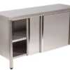 MESA ARMARIO PORTA DESL. 2 PRAT.1400x700x850 INOX
