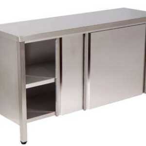 MESA ARMARIO PORTA DESL. 2 PRAT.1400x700x850 INOX