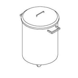 BALDE LIXO INOX P03 400x570h RODAS E PEDAL