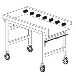 MESA DE ROLOS LC96/2 RODAS 1140x650x860h MOD.AX-RX