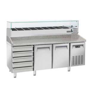 MESA PIZZA (+2º+8ºC)MPR 2025-2 PORTAS E 5 GAVETAS