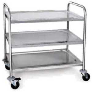 CARRO SERVIÇO MULTIUSO INOX  UDCSMI3 3 PRATELEIRAS