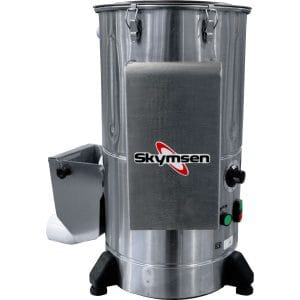 Descascadora de batatas DB-06 com 6Kg de capacidade - Em aço inoxidável - Filtro coletor de cascas incluído - Disco abrasivo incluído