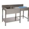 BANCADA PREPARAÇÃO INOX 1400x700x850 CUBA DT RILEN
