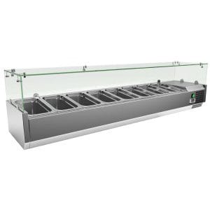 KIT Refrigerado GN1/3 de 8 compartimentos com expositor de vidro