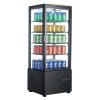 Vitrina refrigerada 4 lados 98 litros Preto 447x400x1199h mm