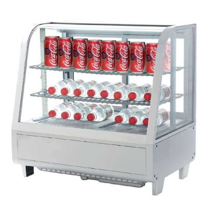 Armário expositor refrigerado de bancada 100 litros Branco 682 x450 x675h mm - Hotelequip.pt Armário expositor refrigerado de bancada 100 litros Branco 682 x450 x675h mm