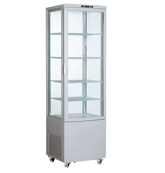 Expositor refrigerado 4 lados 238 litros Branco 515x485x1715h mm - Hotelequip.pt Expositor refrigerado 4 lados 238 litros Branco 515x485x1715h mm
