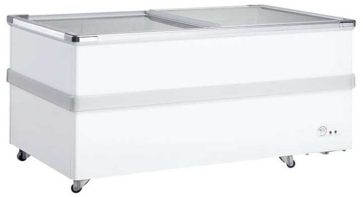 Ilha de congelação 2 portas de vidro deslizantes 2260 x945 x775h mm - Hotelequip.pt Ilha de congelação 2 portas de vidro deslizantes 2260 x945 x775h mm