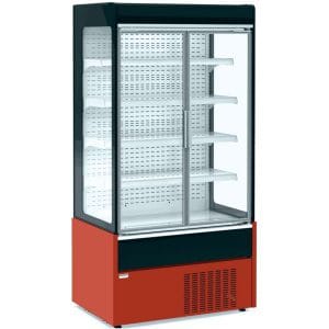 Mural expositor refrigerado com portas de vidro 4 prateleiras Profundidade 700 de 1020 x700 x1990h mm  MAE100PV-R cor VERMELHO