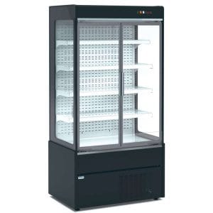 Mural expositor refrigerado com portas de vidro 4 prateleiras Profundidade 700 de 1020 x700 x1990h mm  MAE100PV-N cor PRETO