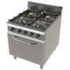 Fogão a gás com forno GN2/1 com 4 queimadores 4