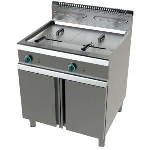 Fritadeira a gás 2 tanques limpos 17+17 litros com 16+16Kw Série 700  com dimensões 800x730x900h mm