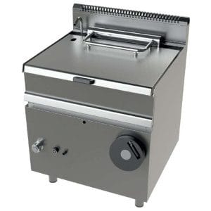 Frigideira basculante a gás 12Kw com fundo de cuba em aço macio Série 700  com dimensões 800x730x900h mm