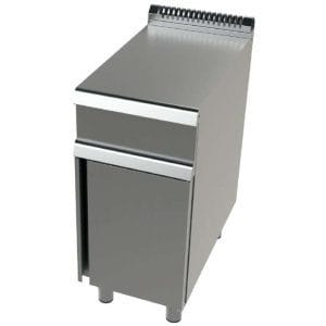 Armário neutro em aço inoxidável Série 700 com dimensões 400x730x900 h mm