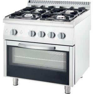 Fogão a gás com forno elétrico de convecção GN1/1 4 queimadores 800x700x850h mm 3