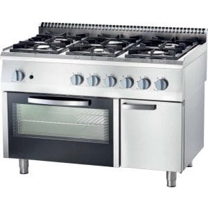 Fogão a gás com forno elétrico estático GN1/1 6 queimadores 1200x700x850h mm 3