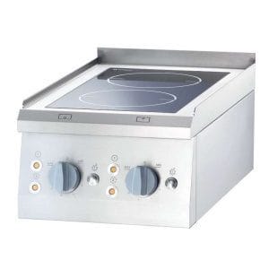 Fogão vitrocerâmico de mesa 2 zonas 400x700x850h mm 2x2