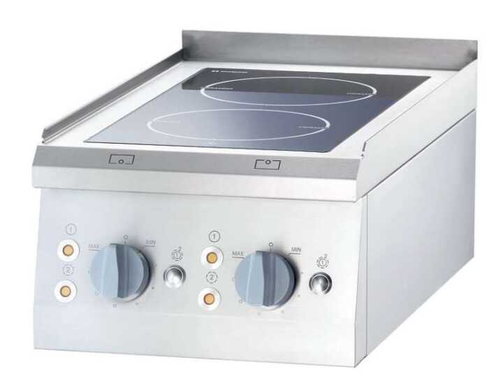 Fogão vitrocerâmico de mesa 2 zonas 400x700x850h mm 2x2 Fogão vitrocerâmico de mesa 2 zonas 400x700x850h mm 2x2