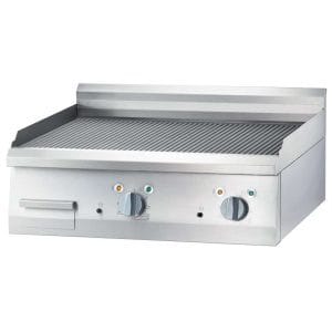 Fry Top eléctrica de mesa em chapa de aço rectificada com ranhuras 800x700x250h mm 8