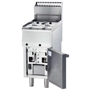 Fritadeira a gás de cesto duplo 7+7 litros 400x700x850h mm 12kw