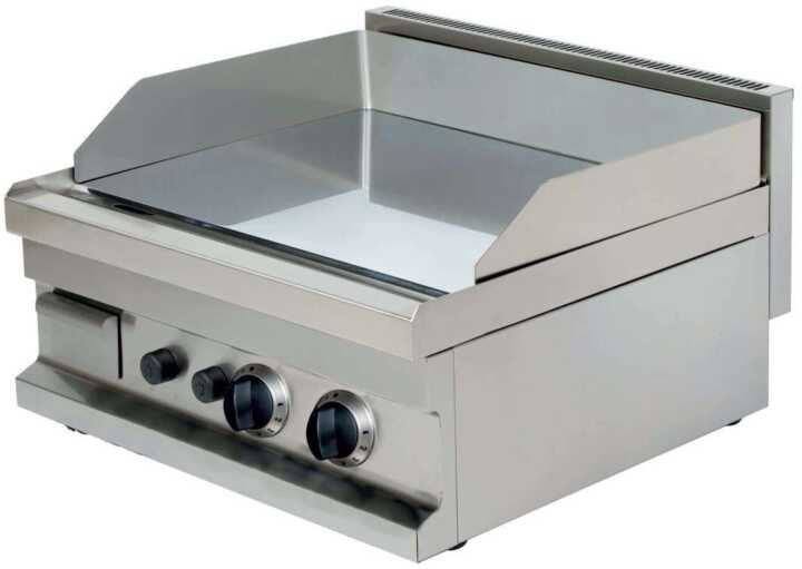 Fry Top a gás de mesa em aço rectificado liso 15 mm 2x4 Fry Top a gás de mesa em aço rectificado liso 15 mm 2x4