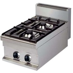 Fogão De Mesa A Gás 2 Queimadores 6+6Kw 400X700X290H mm