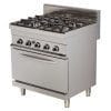 Fogão A Gás 4 Bicos 4X6Kw Com Forno Gn1/1 Gás 6Kw 800X700X900H mm