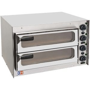Forno de Pizza Elétrico Compacto 2 pizzas diâmetro 35 cm com porta de vidro
