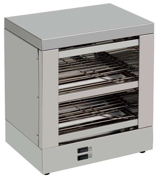 Torradeira Slim de 2 níveis com elementos de aquecimento de quartzo sem temporizador 1800W - Hotelequip.pt Torradeira Slim de 2 níveis com elementos de aquecimento de quartzo sem temporizador 1800W