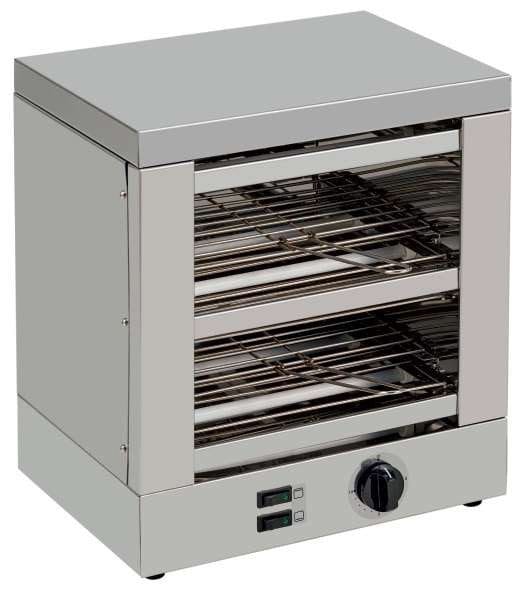 Torradeira Slim de 2 andares com elementos de aquecimento de quartzo e temporizador 1800W - Hotelequip.pt Torradeira Slim de 2 andares com elementos de aquecimento de quartzo e temporizador 1800W
